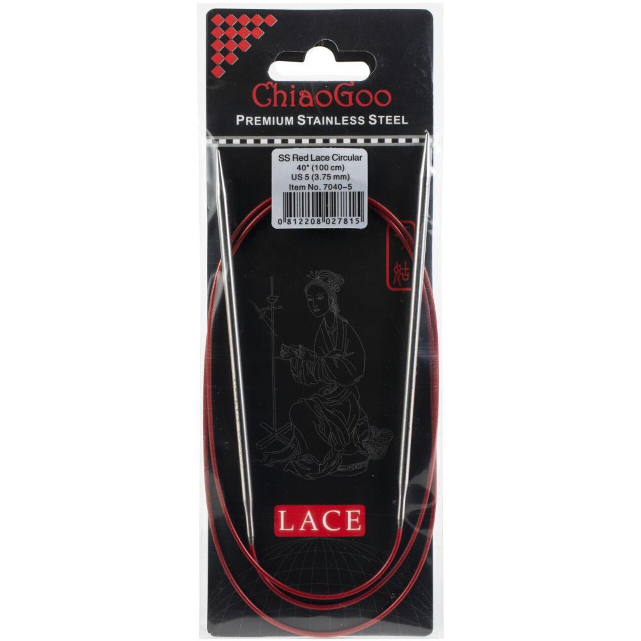 ChiaoGoo Red Lace 40" Stainless Circular Knitting Needles - Sizes US 0/2mm to 17 / 12.75mm